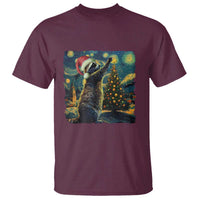 Christmas Starry Night Raccoon T Shirt - Wonder Print Shop