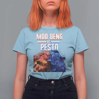 Funny Moo Deng VS Pesto T Shirt For Women - Wonder Print Shop