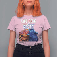 Funny Moo Deng VS Pesto T Shirt For Women - Wonder Print Shop
