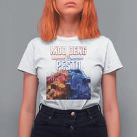 Funny Moo Deng VS Pesto T Shirt For Women - Wonder Print Shop