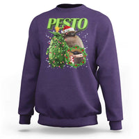 Funny Christmas Pesto Penguin Sweatshirt - Wonder Print Shop