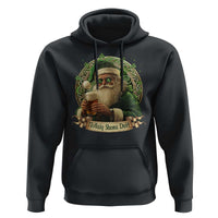 Irish Christmas Hoodie Nollaig Shona Duit Shamrock Santa Drinking Beer