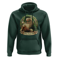 Irish Christmas Hoodie Nollaig Shona Duit Shamrock Santa Drinking Beer