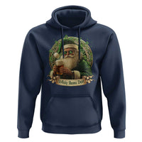 Irish Christmas Hoodie Nollaig Shona Duit Shamrock Santa Drinking Beer