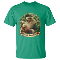 Irish Christmas T Shirt Nollaig Shona Duit Shamrock Santa Drinking Beer - Wonder Print Shop