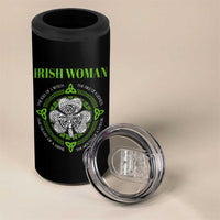 Irish Woman Pride 4 in 1 Can Cooler Tumbler The Soul of A Witch Celtic Shamrock Feminist