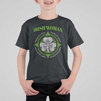Irish Woman Pride T Shirt For Kid The Soul of A Witch Celtic Shamrock Feminist - Wonder Print Shop