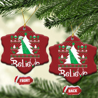 Funny Xmas UFO Believe Christmas Ornament - Wonder Print Shop