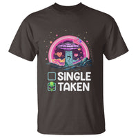 Funny Valentine's Day T Shirt Single Or Taken Alien UFO - Wonder Print Shop