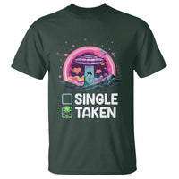 Funny Valentine's Day T Shirt Single Or Taken Alien UFO - Wonder Print Shop