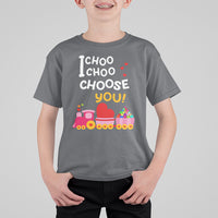 Valentine's Day T Shirt For Kid I Choo Choo Choose You Love Train Heart - Wonder Print Shop