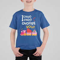 Valentine's Day T Shirt For Kid I Choo Choo Choose You Love Train Heart - Wonder Print Shop
