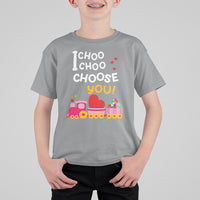 Valentine's Day T Shirt For Kid I Choo Choo Choose You Love Train Heart - Wonder Print Shop