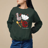 Valentine's Day Sweatshirt LOVE Lunch Lady Life - Wonder Print Shop