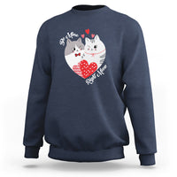 Valentine's Day Sweatshirt Be Mine Right Meow Funny Cat Lover - Wonder Print Shop