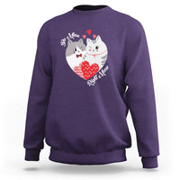 Valentine's Day Sweatshirt Be Mine Right Meow Funny Cat Lover - Wonder Print Shop