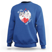Valentine's Day Sweatshirt Be Mine Right Meow Funny Cat Lover - Wonder Print Shop