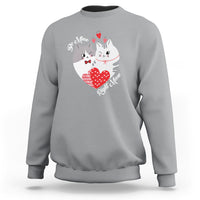 Valentine's Day Sweatshirt Be Mine Right Meow Funny Cat Lover - Wonder Print Shop