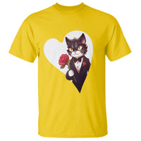 Valentine's Day T Shirt Tuxedo Cat Valentine Heart for Kitten and Animal Lovers - Wonder Print Shop
