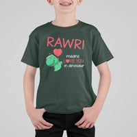 Valentine's Day T Shirt For Kid Rawr Means Love You in Dinosaur Cute Heart Ballon - Wonder Print Shop