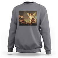 Valentine's Day Sweatshirt Cupid Cherubs Art Valentine Angel Rose Garden Aesthetic - Wonder Print Shop