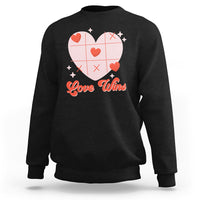 Valentine's Day Sweatshirt Love Always Wins Funny Heart Tic Tac Toe - Wonder Print Shop