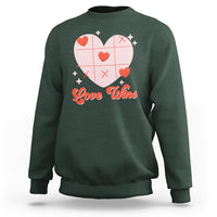 Valentine's Day Sweatshirt Love Always Wins Funny Heart Tic Tac Toe - Wonder Print Shop