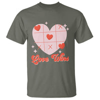 Valentine's Day T Shirt Love Always Wins Funny Heart Tic Tac Toe - Wonder Print Shop