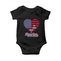 Patriotic Baby Onesie My Heart Beats For America Valentine's Day