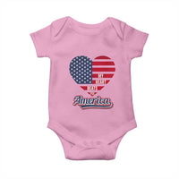 Patriotic Baby Onesie My Heart Beats For America Valentine's Day