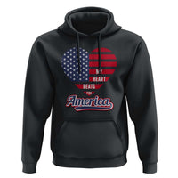 Patriotic Hoodie My Heart Beats For America Valentine's Day