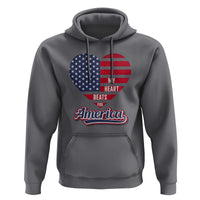 Patriotic Hoodie My Heart Beats For America Valentine's Day