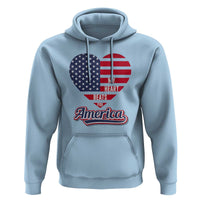 Patriotic Hoodie My Heart Beats For America Valentine's Day