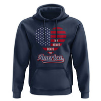 Patriotic Hoodie My Heart Beats For America Valentine's Day