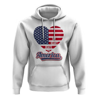 Patriotic Hoodie My Heart Beats For America Valentine's Day