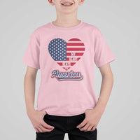 Patriotic T Shirt For Kid My Heart Beats For America Valentine's Day