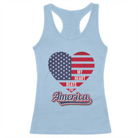 Patriotic Racerback Tank Top My Heart Beats For America Valentine's Day