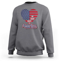 Patriotic Sweatshirt My Heart Beats For America Valentine's Day