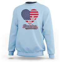Patriotic Sweatshirt My Heart Beats For America Valentine's Day