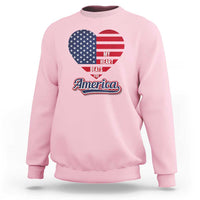 Patriotic Sweatshirt My Heart Beats For America Valentine's Day