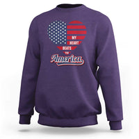 Patriotic Sweatshirt My Heart Beats For America Valentine's Day