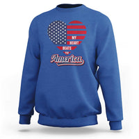 Patriotic Sweatshirt My Heart Beats For America Valentine's Day