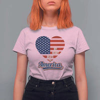 Patriotic T Shirt For Women My Heart Beats For America Valentine's Day