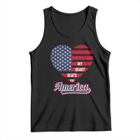 Patriotic Tank Top My Heart Beats For America Valentine's Day