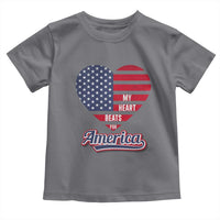 Patriotic Toddler T Shirt My Heart Beats For America Valentine's Day