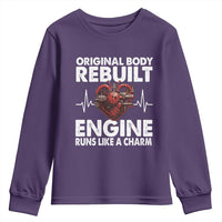 Open Heart Surgery Youth Sweatshirt Original Body Rebuilt Engine Runs Like A Charm
