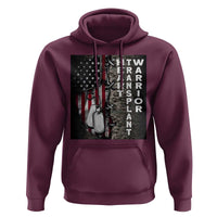 Heart Transplant Warrior Hoodie Surgery Survivor American Flag