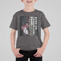 Heart Transplant Warrior T Shirt For Kid Surgery Survivor American Flag