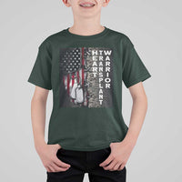Heart Transplant Warrior T Shirt For Kid Surgery Survivor American Flag