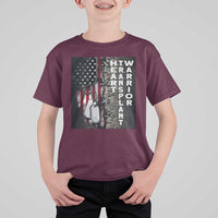 Heart Transplant Warrior T Shirt For Kid Surgery Survivor American Flag